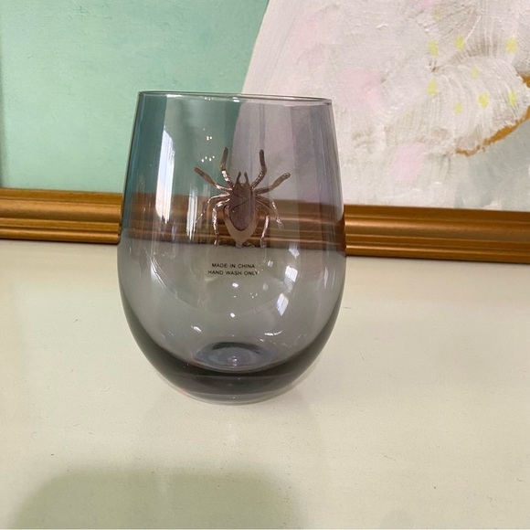 Black Crystal Spider Halloween Wine Glass Goth New - Picture 4 of 5